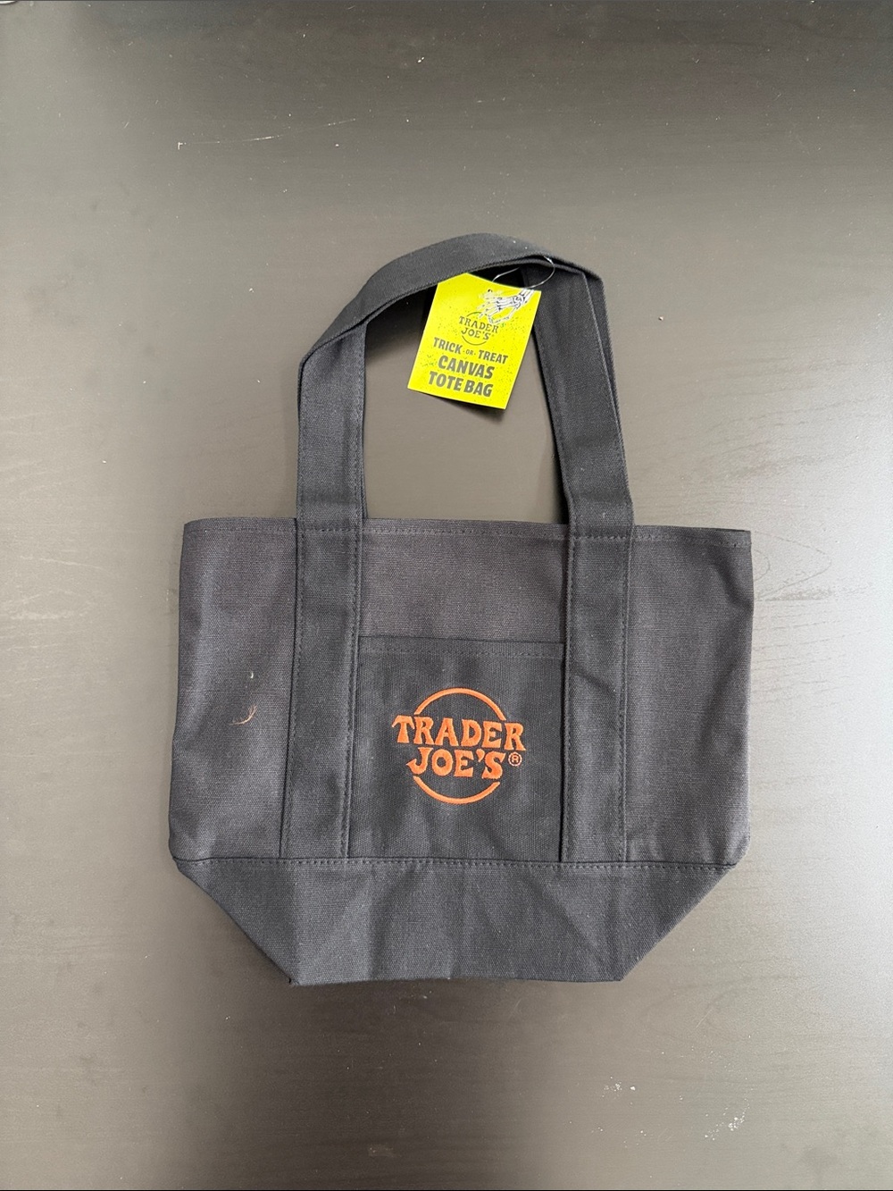 Trader Joe's Trick-or-Treat Mini Canvas Tote Bag Black